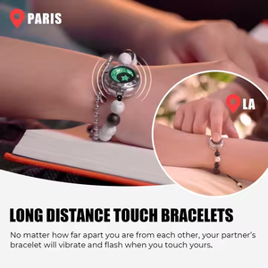 Pulsera de Cuentas de Ágata Natural Sol y Luna de la Marca <span class=keywords><strong>Totwoo</strong></span> al por Mayor para Parejas con Toque Táctil Regalos de Joyería Personalizada para Aniversario - Product Image 4