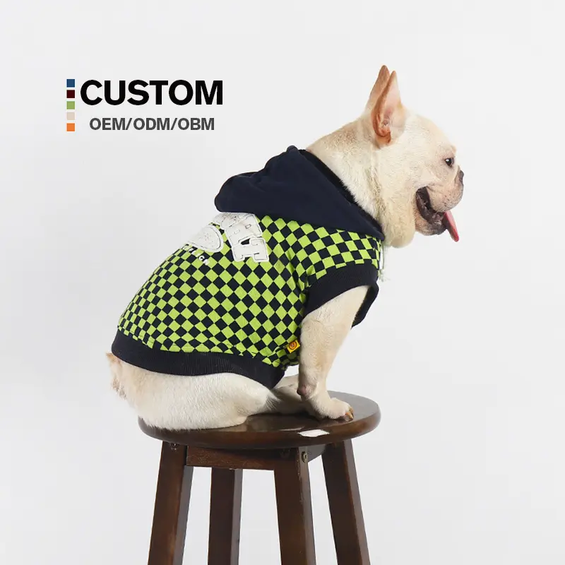 High Quality Custom Cotton Pet Hoodie Classic Style Animal Print Coat for Summer and Spring XS to XL Sizes for Puppy Applica