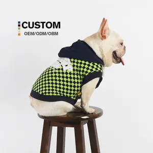 Sudadera con capucha de algodón personalizada de alta calidad para mascotas, abrigo con estampado de animales de estilo clásico para verano y primavera, tallas XS a XL para aplicaciones de cachorros
