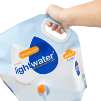 Sac à boisson pliable en plastique personnalisable de grande capacité 5L avec bec verseur et bouchon, sac à eau auto-aspirant
