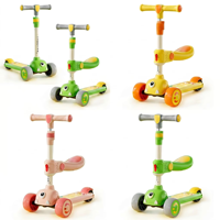 Jouets de sports de plein air pliable bambin enfants enfants trottinette avec siège amovible éclairer LED PU 3 roues Scooter pour les enfants