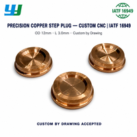 Pièce en cuivre pur usinée CNC sur mesure, composant de précision, bloc rond en cuivre OEM pour équipement industriel