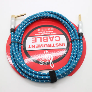 Pedal de efectos de guitarra de 6,35mm chapado en oro <span class=keywords><strong>Cable</strong></span> de alimentación Extensión de audio de bajo ruido trenzado externo multicolor para video de cuerdas - Product Image 4