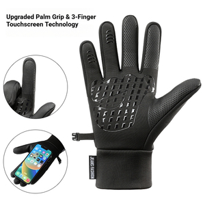 KAIXI Gants d'équitation décontractés d'hiver unisexes doublés de polaire épaissi résistant au froid étanche à l'écran tactile anti-dérapant coupe-vent cyclisme - Product Image 3
