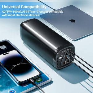 Batterie externe au lithium 18650 de 31200 mAh à <span class=keywords><strong>prix</strong></span> d'usine, chargeur d'ordinateur portable PD 65W avec prise CA 220V/UK, sortie 120W - Product Image 3