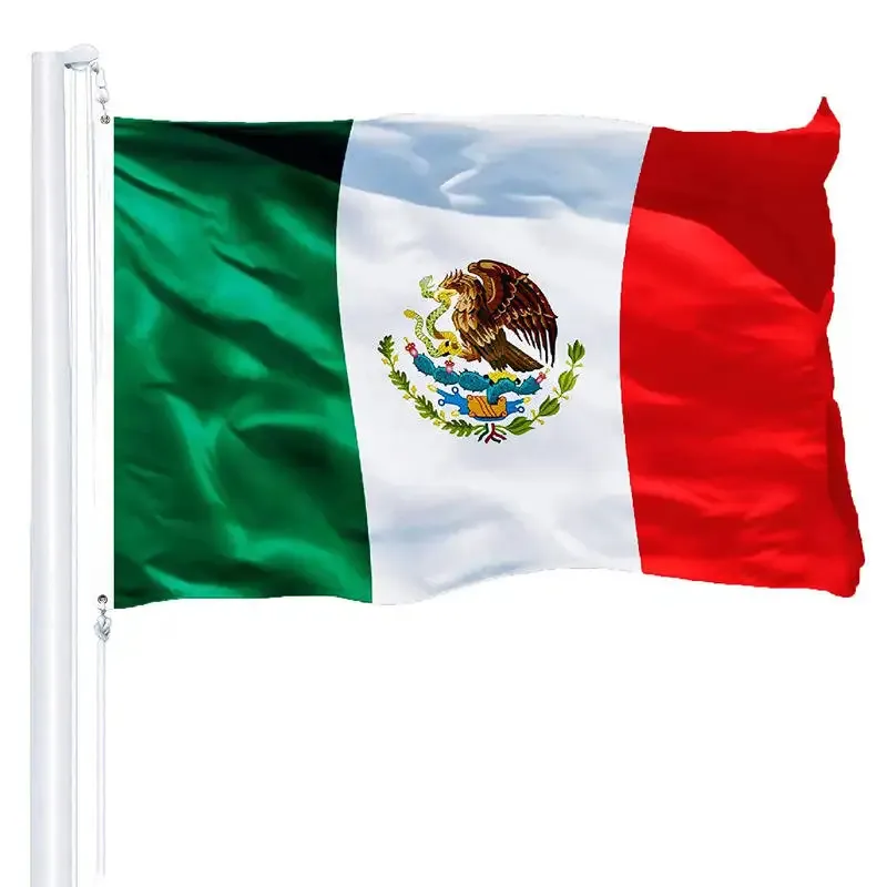 Huiyi Goedkope Hoge Kwaliteit Mexicaanse Nationale 3X5 Of Aangepaste Grootte Voor Verkiezing Ophangen Of Houden Mexico Vlag