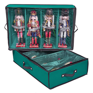 Boîte de rangement double couche pour cadeaux de Noël Casse-Noisette avec couvercle <span class=keywords><strong>transparent</strong></span> Organisateur pliable de chapeaux de Noël - Product Image 2