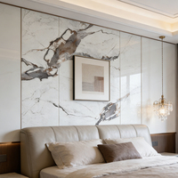 Planche en PVC marbré écologique imperméable à haute brillance, feuille laminée avec revêtement UV 1220x2440mm pour la décoration murale