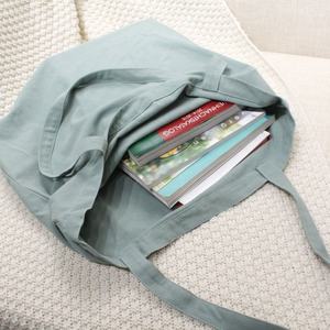 Morandi bolso de compras reciclable reutilizable de alta calidad bolso de lona de tela con patrón personalizado de Color sólido - Product Image 5