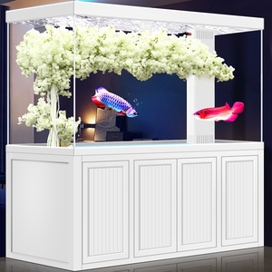 Acuario con Bombas de Agua, Fondo de Vidrio Ultra Blanco, Filtración, Drenaje con un Clic, Control Remoto, Rectangular - Product Image 2