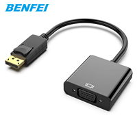 Adaptateur DP vers VGA plaqué or, mâle vers femelle, compatible 1080p pour ordinateur portable/PC