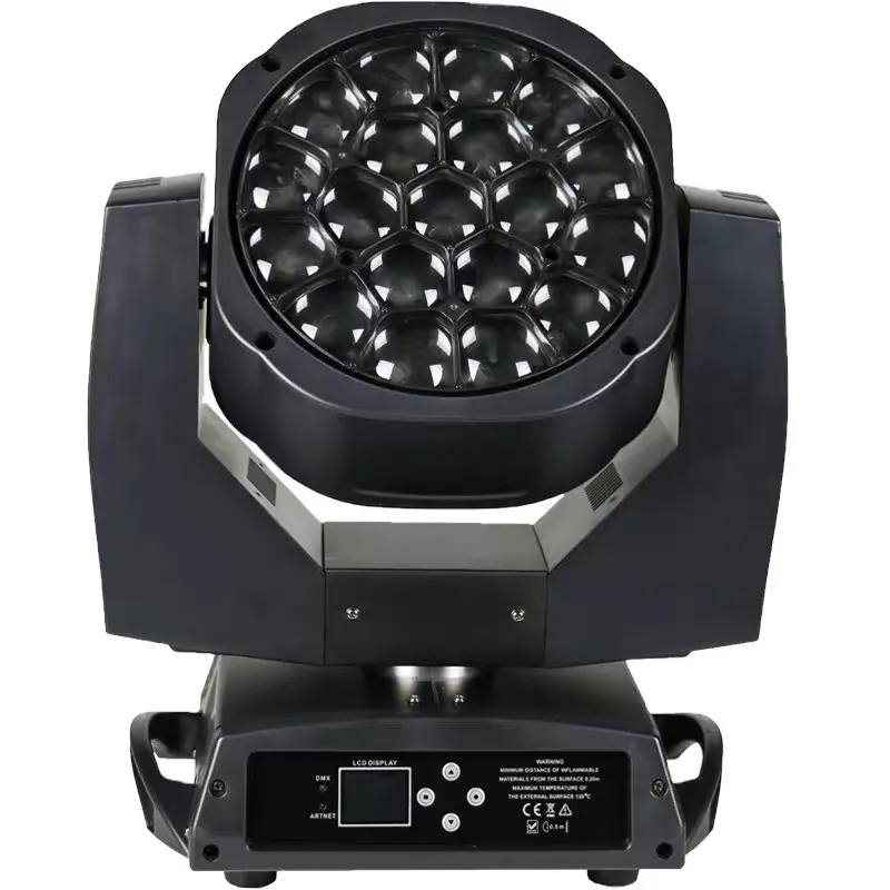 Audio Video e iluminación profesional 19*15W Big Bee Eye LED Zoom Wash Cabeza móvil Etapa Luz Disco