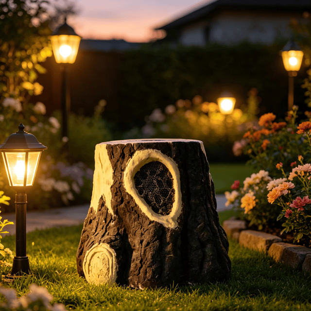 Outdoor Waterproof Tree Stump Landscape Speaker Fiberglass Garden Sound Box for Public Park Scenic Spot