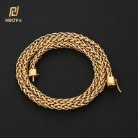Collier chaîne Franco en acier inoxydable NUOYA pour hommes, 6 mm, plaqué argent, bijoux hip-hop avec fermoir de sécurité