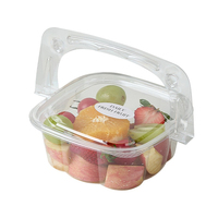 Boîtes de rangement en plastique pour gâteaux, avec poignée, en PET de qualité alimentaire, matériaux recyclés, réutilisables pour fruits, desserts et boissons, vente en gros