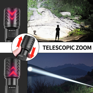 ไฟฉาย LED สีขาว 1500mAh ชาร์จซ้ำได้ พร้อมซูมแบบยืดหดได้ ไฟพกพาสำหรับใช้งานกลางแจ้ง - Product Image 1