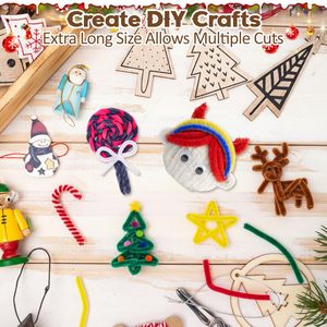 Kit d'activités créatives modernes pour enfants, à faire soi-même, avec brossettes en polyester pour la création d'ornements en forme de crème glacée et de décorations de fête d'anniversaire - Product Image 2