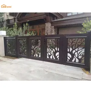 JHR现代金属单折叠门设计家居摇摆双折叠门套件铝定制粉末涂料花园围栏