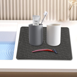 Silicone Drain Mat Square L Heat Resistant Kitchen Sink Dish Drying Pad - Product Image 4