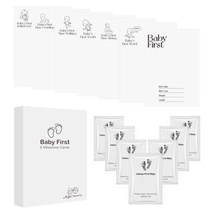 <span class=keywords><strong>Kit</strong></span> d'impression sans encre de cartes d'étapes pour bébé 7 pièces <span class=keywords><strong>Kit</strong></span> d'impression des premiers pieds sans encre Pieds <span class=keywords><strong>Kit</strong></span> d'empreinte mensuelle pour bébé nouveau-né - Product Image 6