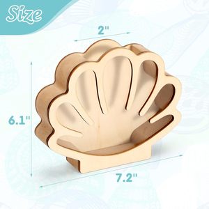 Boîte de rangement en bois style plage estivale avec étoile de mer, présentoir de coquillages, décoration de table intérieure <span class=keywords><strong>pour</strong></span> la maison - Product Image 4