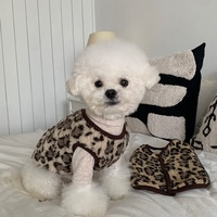 Gilet en polaire à imprimé léopard pour chien, vêtements chauds sans manches pour animaux de compagnie, gilet doux pour chiots, pour petits chiens et chats