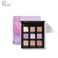 Palette de fards à paupières imperméable Pudaier 9 couleurs Fard à paupières scintillant Maquillage des yeux