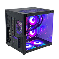 PCOOLING Venta caliente Micro Atx Computer Case & Tower para gabinete de juegos de PC de escritorio con vidrio templado