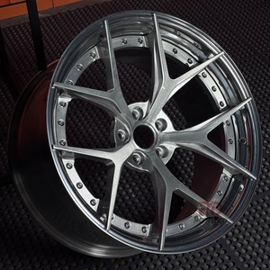 Cerchio in Lega Forgiato Personalizzato a 2 Pezzi, Concavo Profondo, 5*120/114.3, 18-22 Pollici, Spazzolato, per Auto Passeggeri Mercedes Benz BMW Porsche Audi - Product Image 1