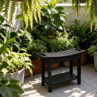 Meubles de jardin en plastique haute densité, style minimaliste moderne, résistants aux intempéries et aux UV, table d'appoint de patio en plastique