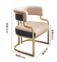 Chaise de salle à manger en cuir PU de style italien haut de gamme avec accoudoirs, pieds en métal, design moderne pour la maison, le bureau, l'hôtel, la restauration