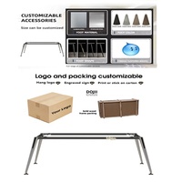 Prix d'usine bon marché cadre de bureau conique vertical gris cadre à quatre pieds avec coussinets réglables table de réunion d'équipe personnalisée