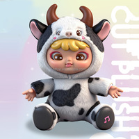 Großhandel: Mehrere Designs, Musik-Leucht-Bauch-Plüschtier mit Vinyl-Gesicht, Kunststoffspielzeug, personalisierte Tierpuppen-Rucksäcke für Kinder