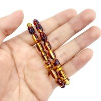 Chapelet musulman en résine ambre, perles de prière, Style arabie saoudite, perles d'inquiétude, 7x10mm, 33 perles