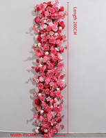 Chemin de table multicolore de haute qualité pour événements de mariage, décoration de scène de mariage, rangée de roses artificielles en soie