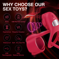 Anneau vibrant double avec télécommande APP, anneau de blocage de sperme à double stimulation, jouets sexuels anaux pour couples, masturbateur, machine sexuelle, godemiché vibrant