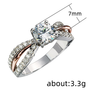 Anello Bicolore Stile Ufficio per Donne, Fascia Rotonda Centrale, Accessorio Gioiello per Outfit Quotidiani e Feste - Product Image 5