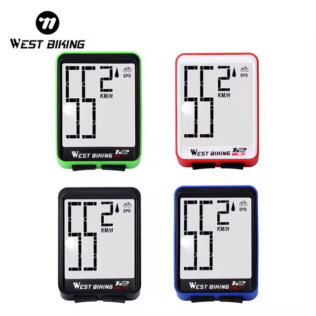 WEST BIKING Multi Color Wireless Bicycle Computer CR2032H Battery Multi Functional Bike Speedometer Odometer for MTB Road Bike