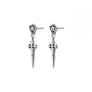 Iris Cross Sword Drop Earrings Tibetan Silver Geometric Design For Men And Women - Product Image 2