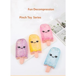 Jouet Squishy Glitter Crème Glacée à Remontée Lente en TPR, Balle Anti-Stress à Presser en Maltose, Jouet Fidget Mignon en Forme de Sucette pour Enfants, Cadeaux - Product Image 6