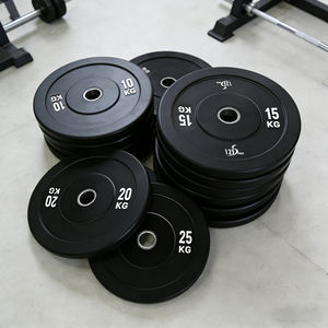 En Çok Satan Kauçuk Kaplı Ağırlık Plakaları - Siyah Ağırlık Plakaları Siyah Fitness Tampon Plakası Güç Antrenmanı İçin - Product Image 1