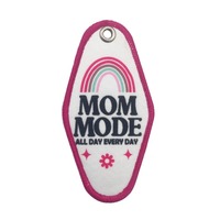 Llavero de tela bordado personalizado para motocicleta, etiqueta de tela con logotipo de doble cara, soporte para llaves para motociclistas