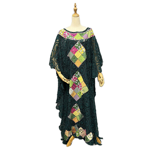 Élégant 2025 Grande Taille Africain <span class=keywords><strong>Buba</strong></span> Ensemble Confortable Coupe Polyester Dentelle Robe et Robe pour Femmes Style Décontracté Abaya - Product Image 2