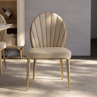 Chaises de salle à manger les plus populaires, design moderne minimaliste, hôtel, villa, chaise en acier inoxydable doré, restaurant, chaise en cuir de loisirs