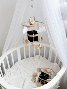 Juguetes colgantes neutros <span class=keywords><strong>para</strong></span> niños, decoración de Kaaba, música Corán, cubo islámico, fieltro, guardería, móvil <span class=keywords><strong>para</strong></span> bebé, <span class=keywords><strong>cuna</strong></span> - Product Image 3