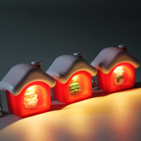 Porte-clés LED Maison de Noël, Mini Lampe de Noël, Cadeaux de Fête, Décorations pour Enfants
