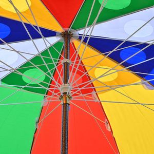 Sombrilla de Patio de Doble Marco Estable Multicolor de 160 cm, Resistente al Viento Fuerte, Impermeable, con Protección UV, para Playa, Calle, Jardín - Product Image 2