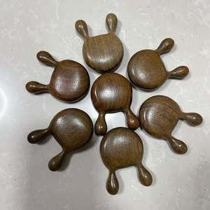 Verde naturale legno di sandalo africano giallo palissandro ionico massaggio meridiano pettine per alleviare gli occhi sottile viso manico in legno per uso domestico - Product Image 3