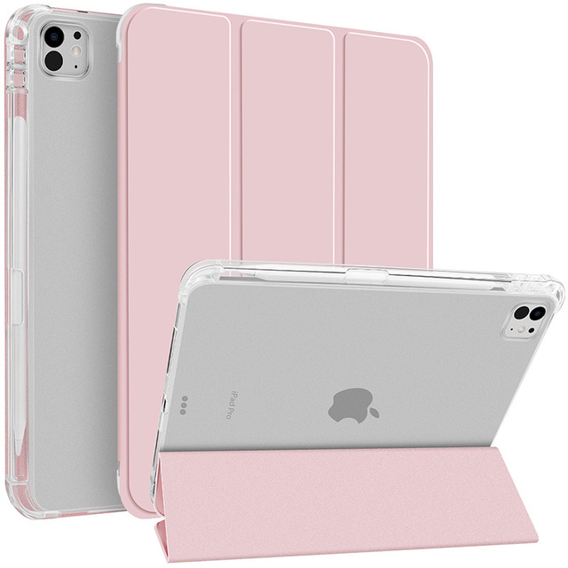 Wholesale Soft Clear Silicone Pencil Holder Leather Case for ipad air 11 M2 Case
