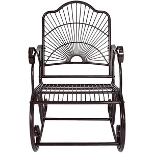 Fauteuil à bascule moderne en <span class=keywords><strong>fer</strong></span> <span class=keywords><strong>forgé</strong></span>, balançoire en métal pour l'extérieur, pour salon, parc, villa, cour, siège de terrasse brun, jardin - Product Image 1